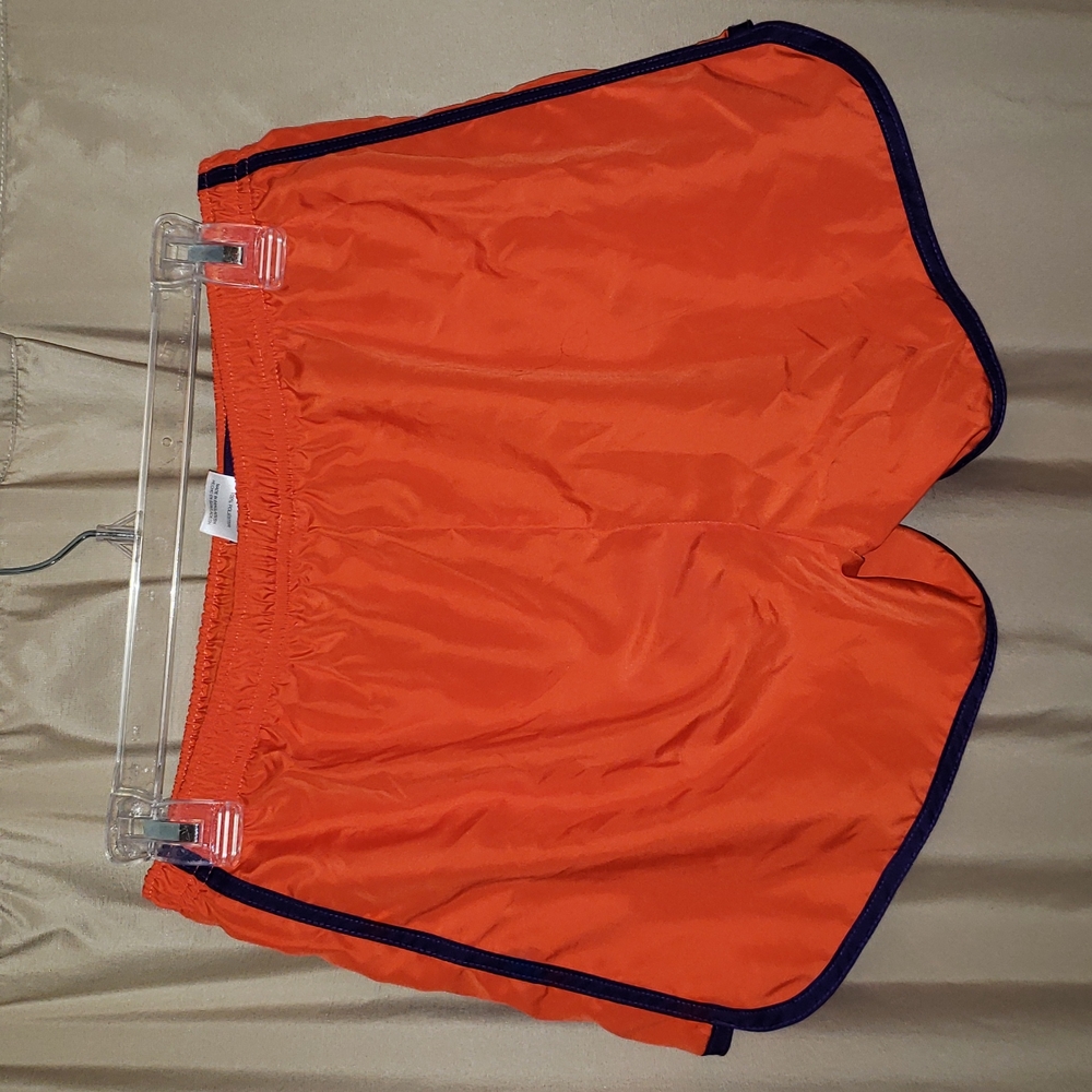 Russell sports Clemson athletic shorts. Orange with purple trim. Sz Medium 8-10 - Picture 2 of 4